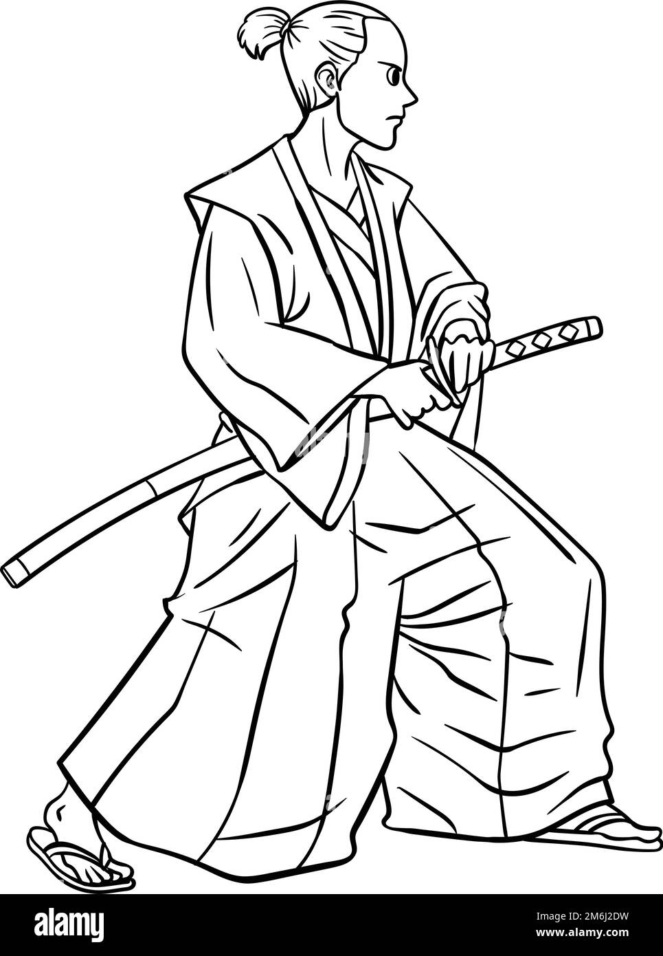 Japanese samurai warriors silhouette with katana sword on red moon vector illustration stock vector image art