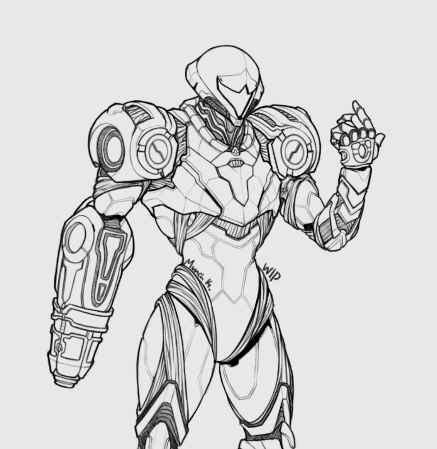 Munch k on x just noticed i drew my dread samus sketch in a similar pose to my fusion one by pure coincidence httpstcojkclczst x