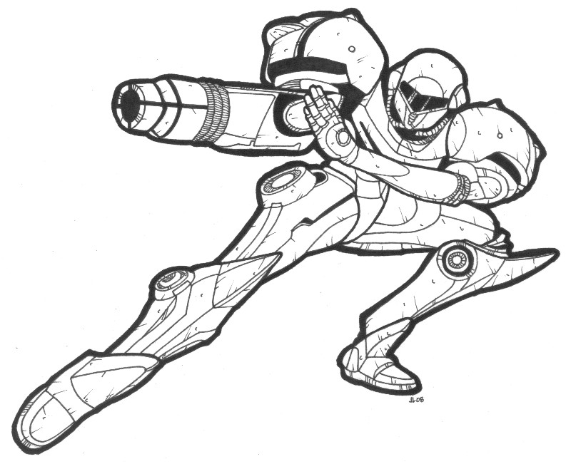 Metroid samus the destroyer by dementedink on