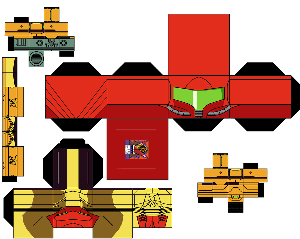 Samus from metroid paper craft model free printable papercraft templates