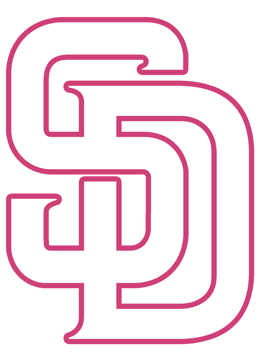 San diego padres outline sd city connect colors logo del sticker