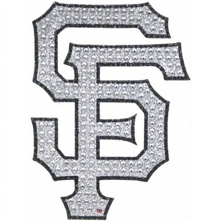 Mlb san francisco giants adhesive decal with silver rhinestone bling