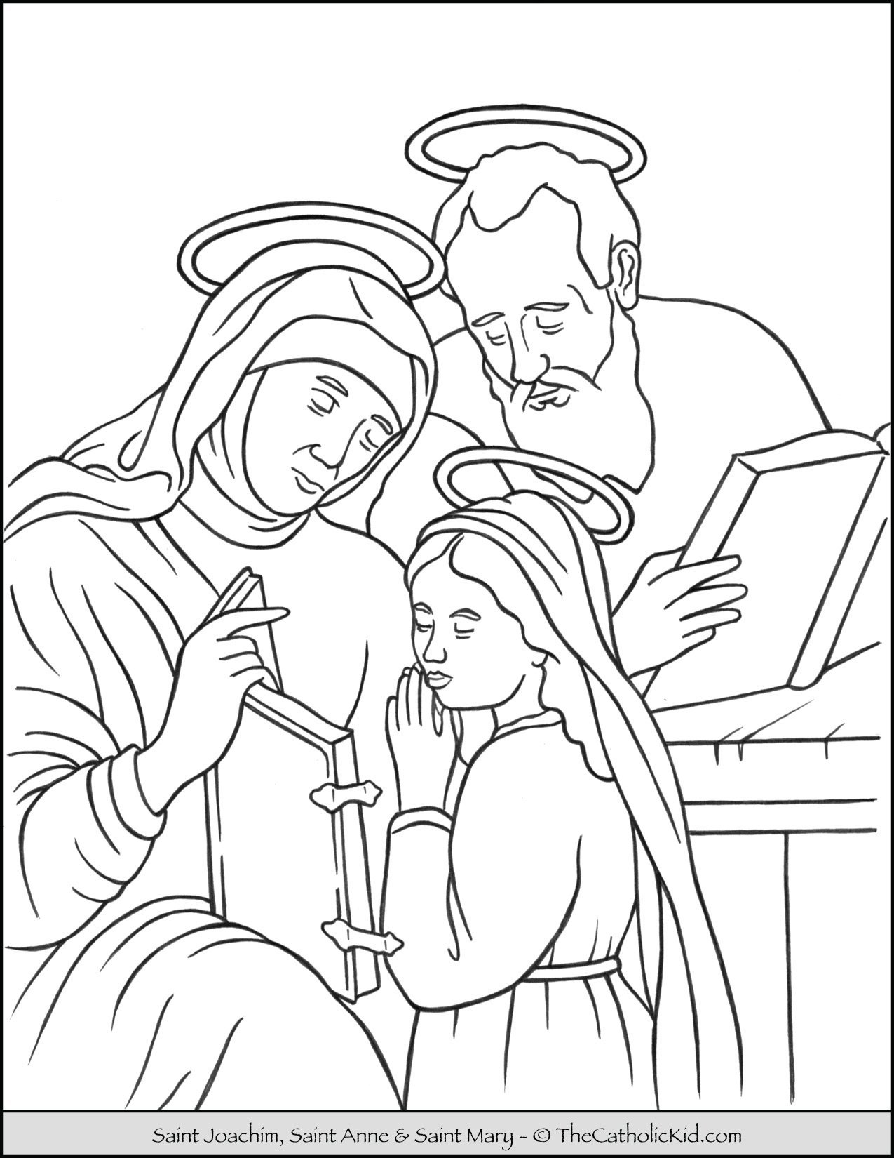 Saint joachim anne and mary coloring page