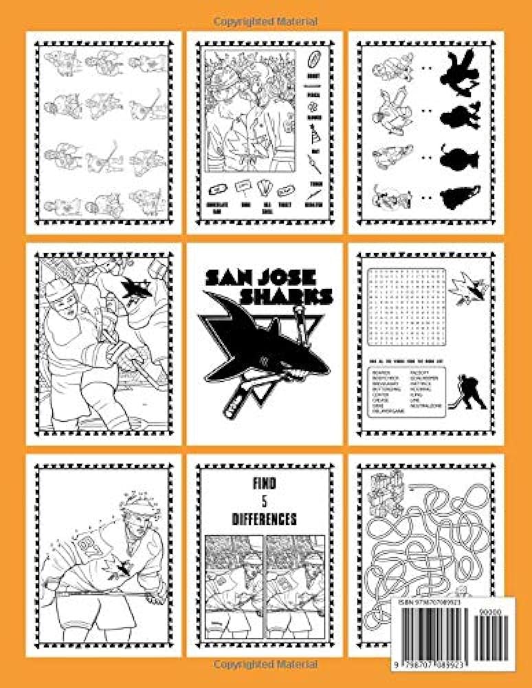 San jose sharks activity book special by mills zakariya