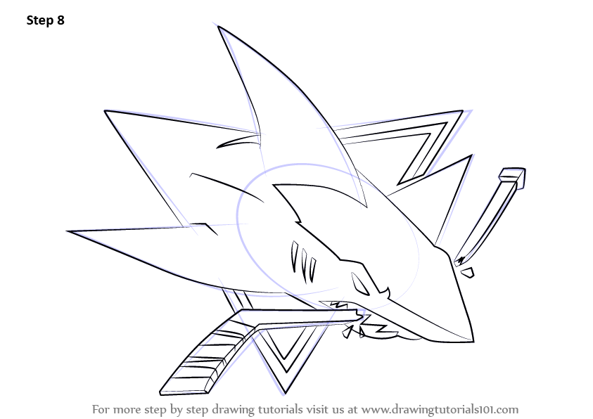 How to draw san jose sharks logo nhl step by step