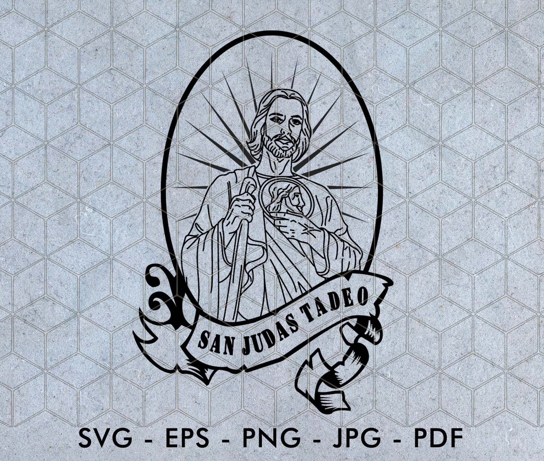 San judas tadeo digital saint judas thaddeus svg prayer svg religion svg cricut silhouette jesus cut file vector eps png svg