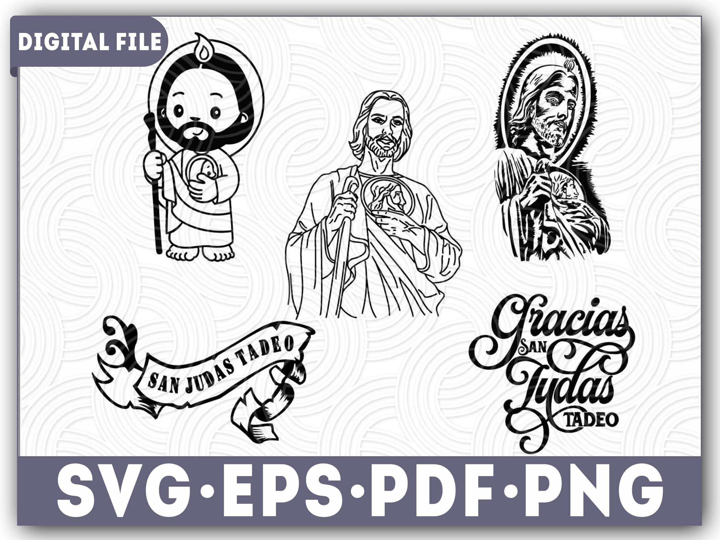 Saint judas tadeo silhouette bundle svg prayer svg religion svg clipart cricut jesus cut file vector vinyl file eps png svg