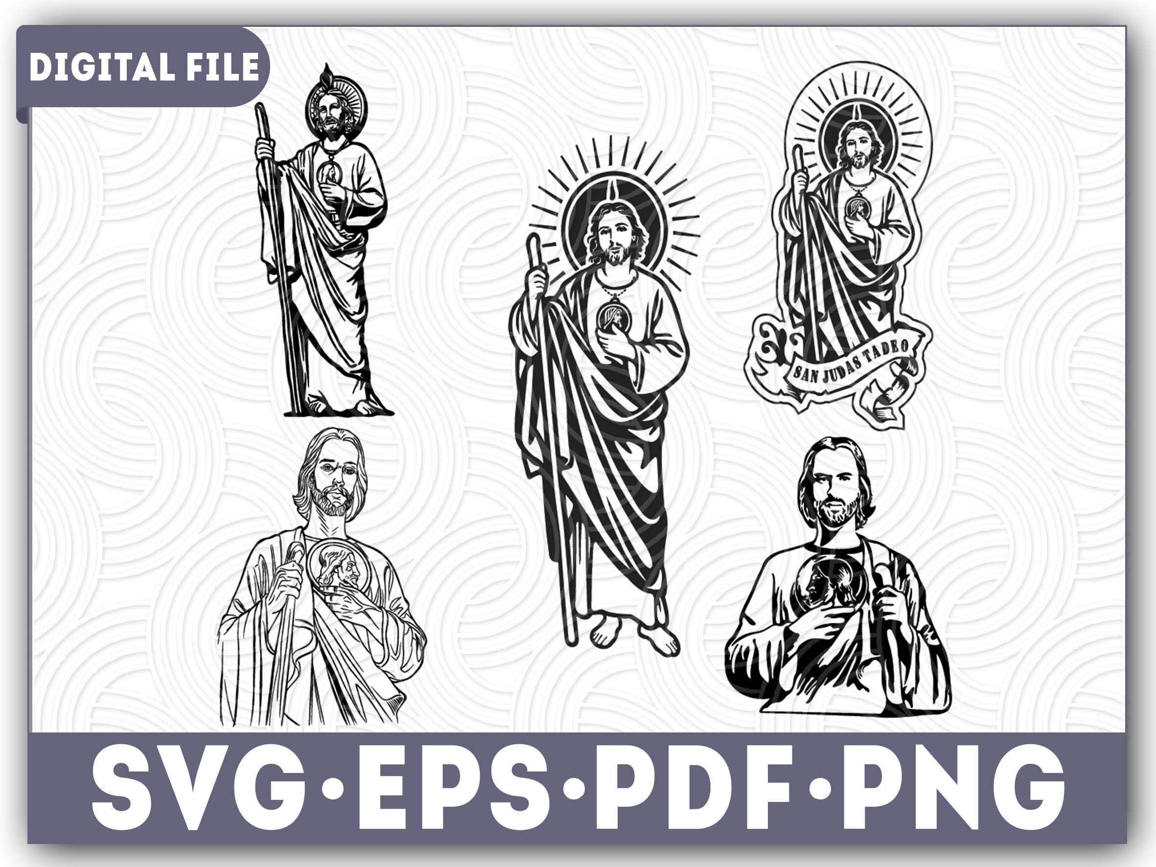 San judas thaddeus silhouette bundle svg prayer svg religion svg clipart cricut jesus cut file vector vinyl file eps png svg