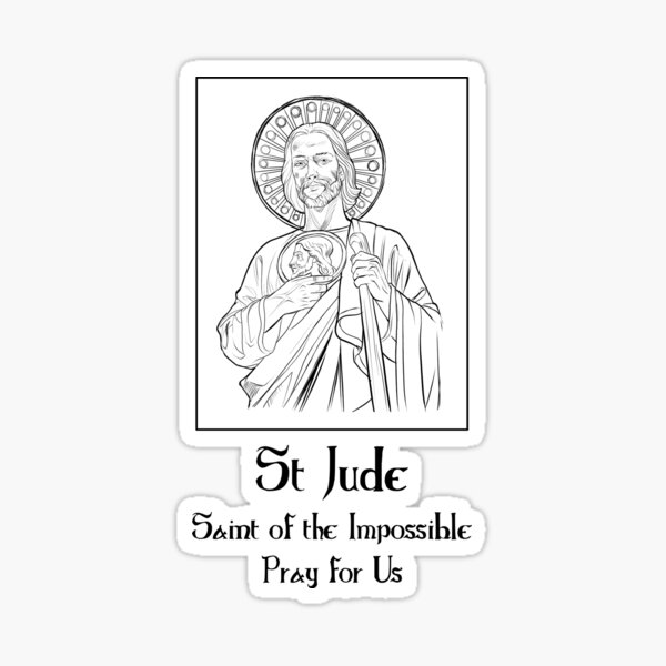 St jude pray for us catholic christian saint sticker for sale by hkn