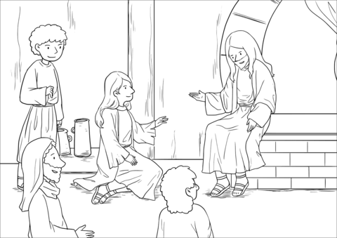 Jesus at the home of martha and mary luke