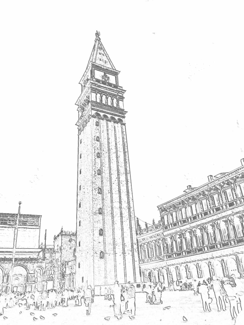 Sanmarcocampanilevenice drawings of venice