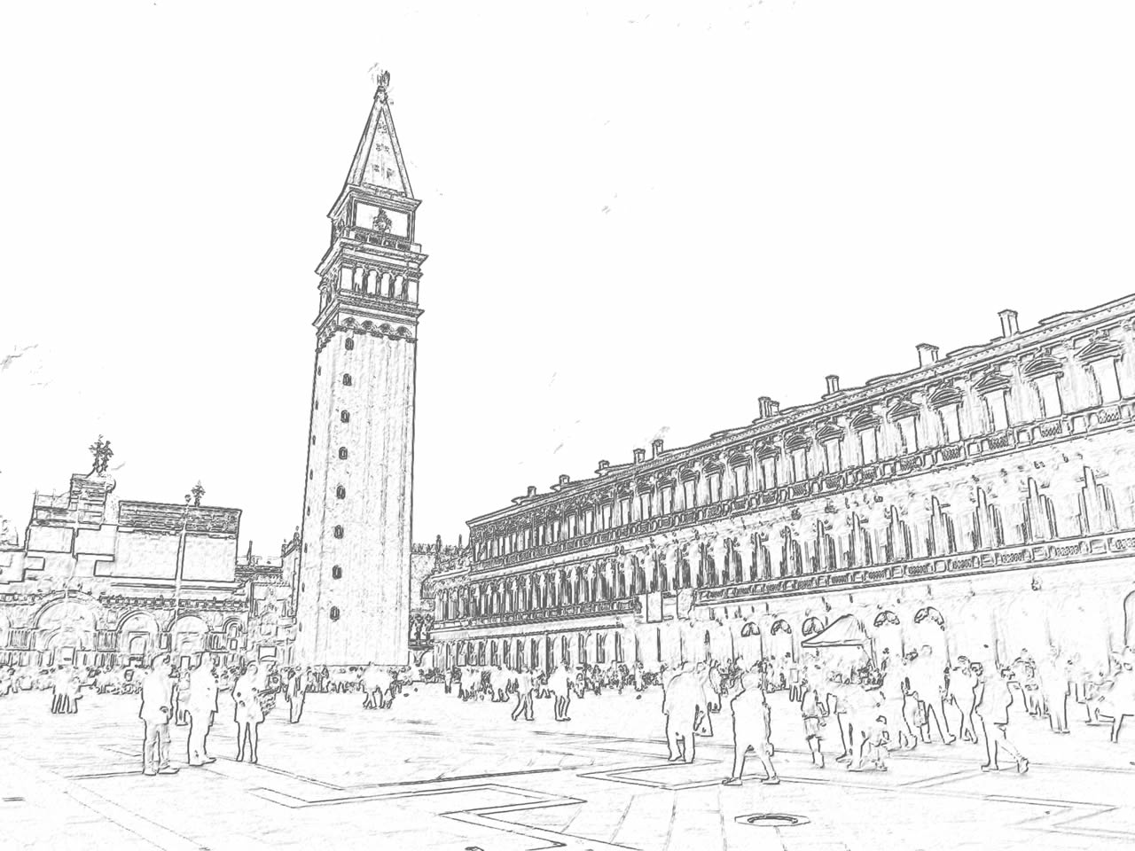 Sanmarcosquarevenice drawings of venice