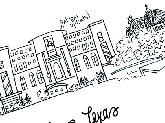 San marcos tx art print texas
