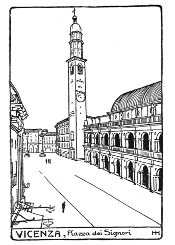 Medieval cityscape of vicenza coloring page free printable coloring pages