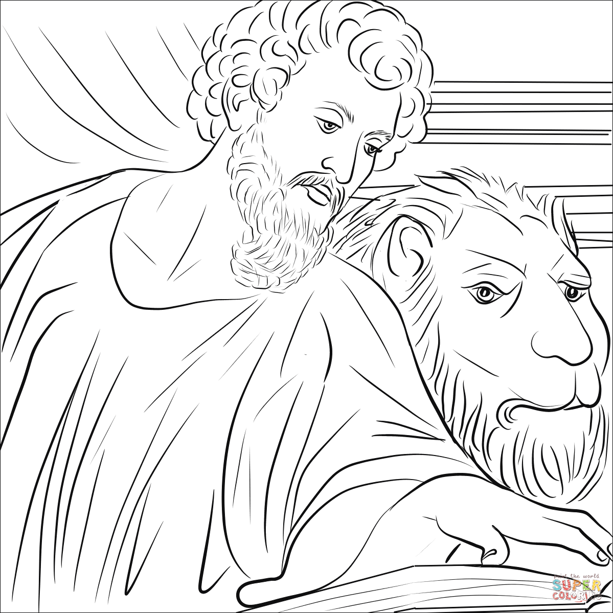 Saint mark the evangelist coloring page free printable coloring pages