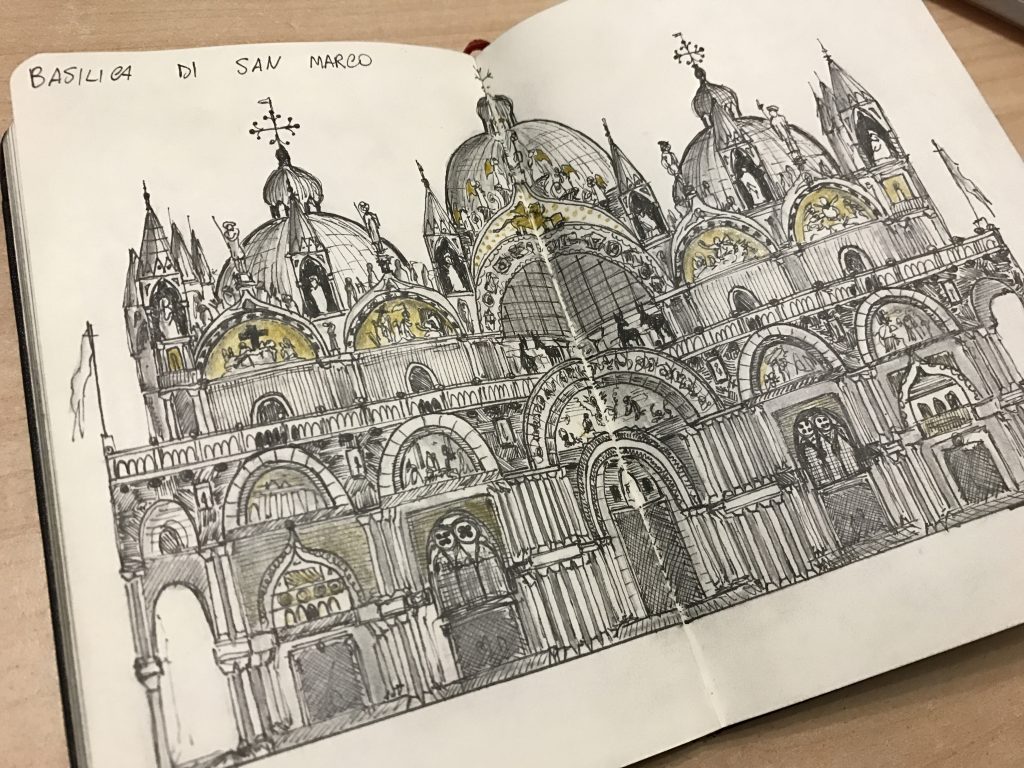 Details of âbasilica di san marco live sketchâ
