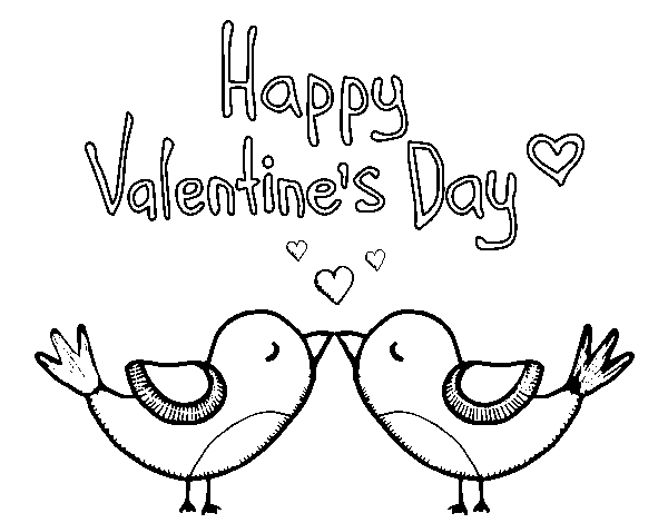 The valentines day coloring page