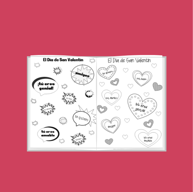 Free spanish valentine coloring pages to start learning spanish ð