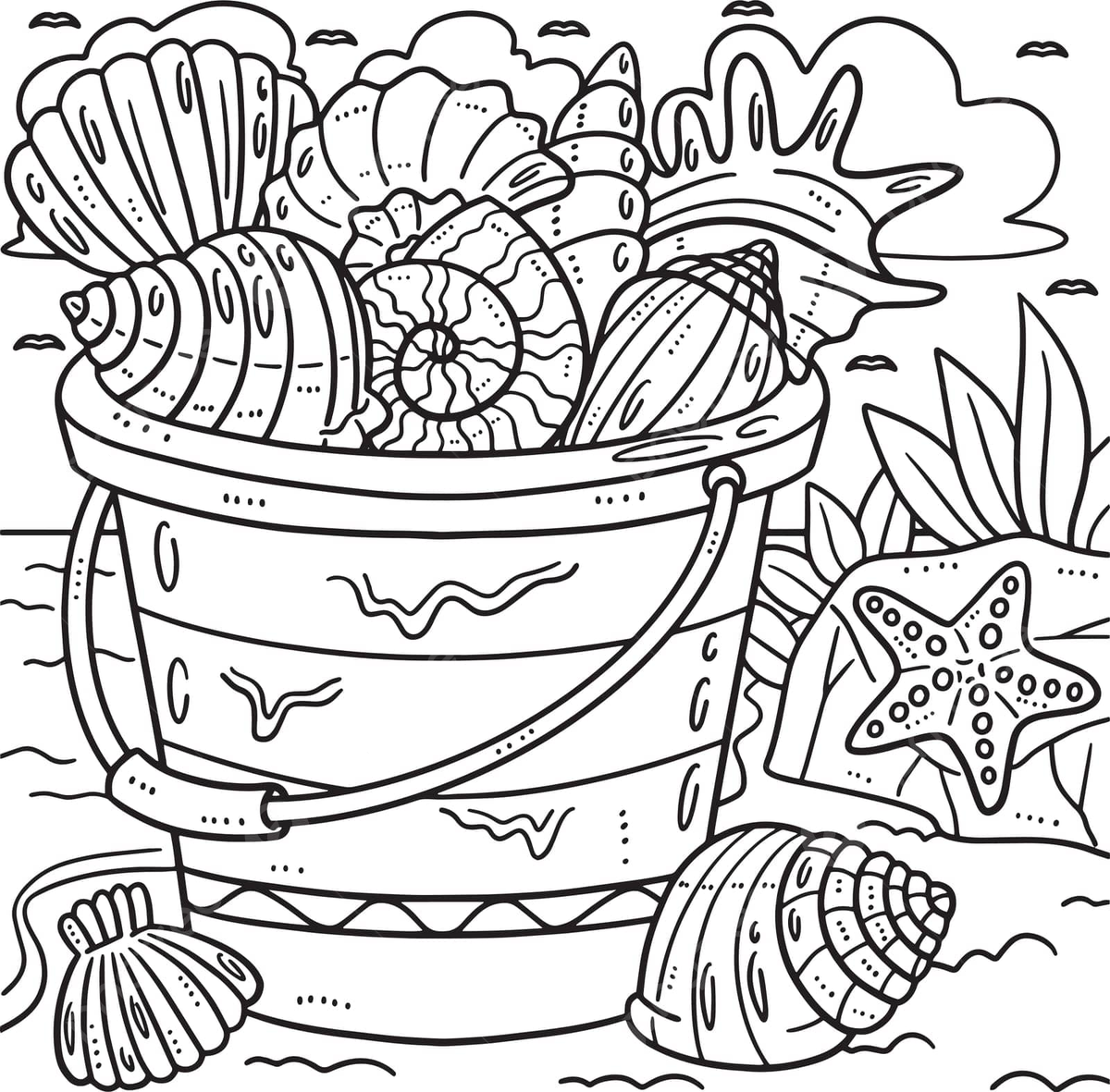 Bucket coloring page png transparent images free download vector files