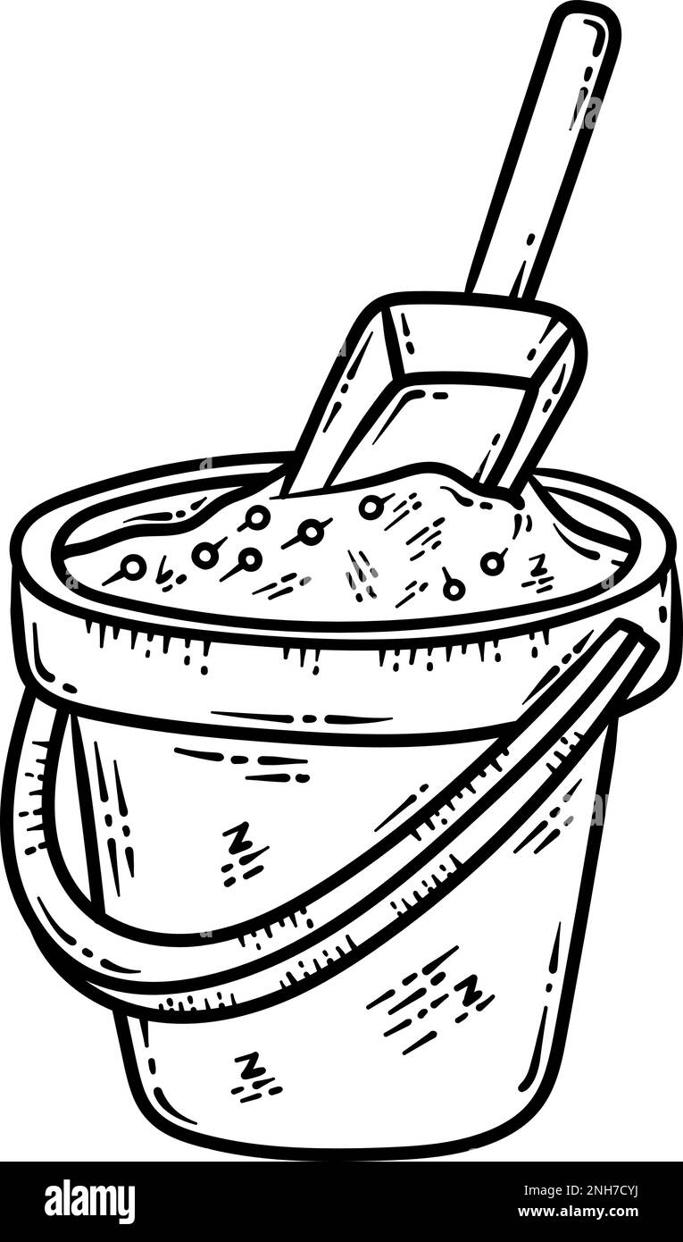 Sand bucket black and white stock photos images