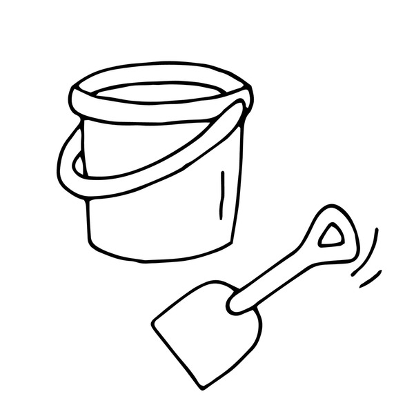 Bucket vector outline white royalty