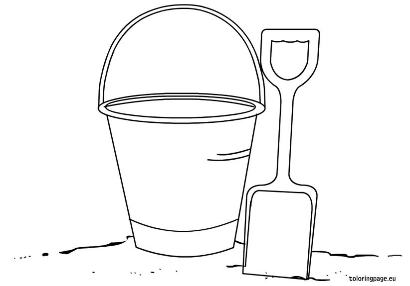 Bucket and shovel coloring page bucket filler coloring pages kids canvas art
