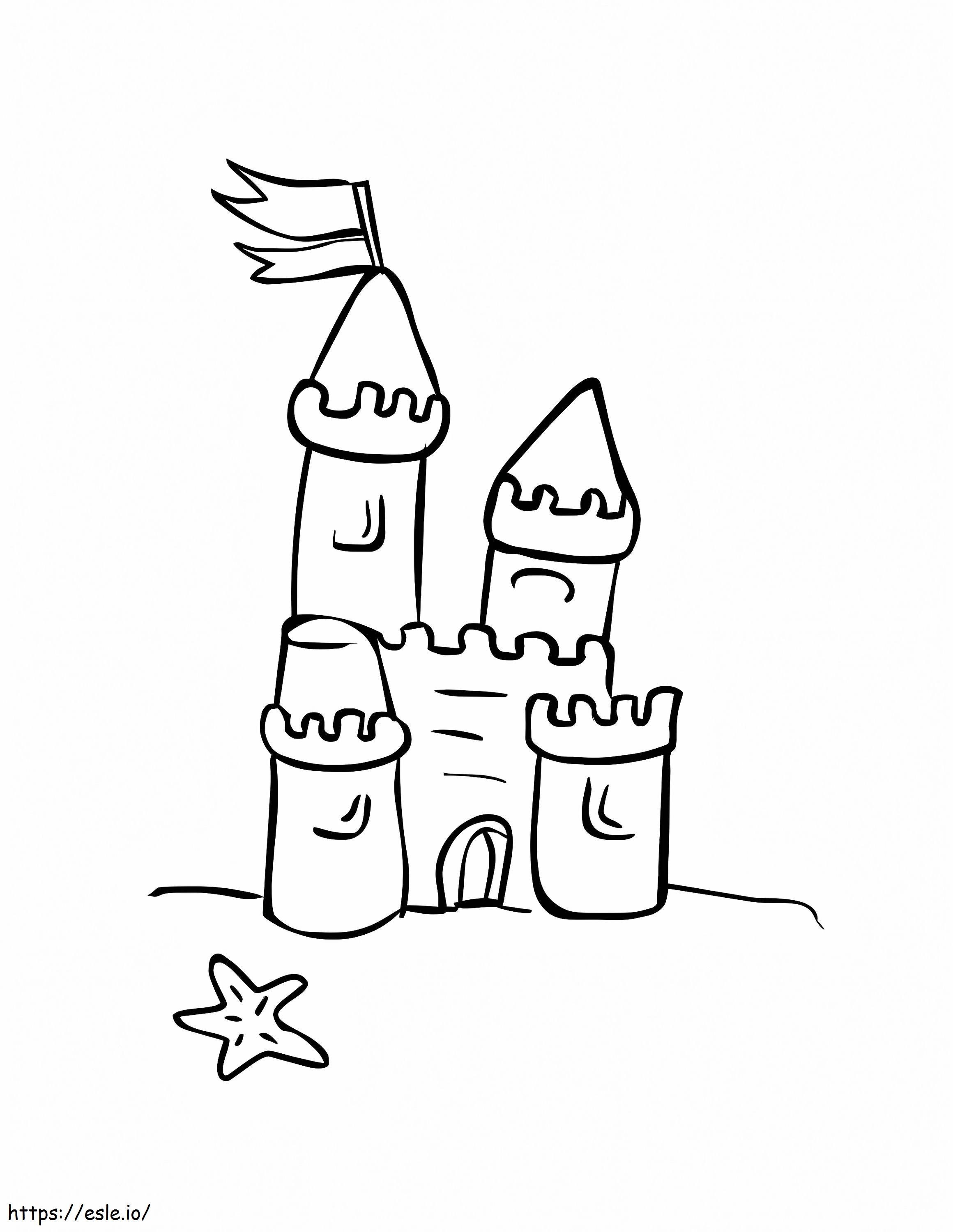 Funny sand castle coloring page