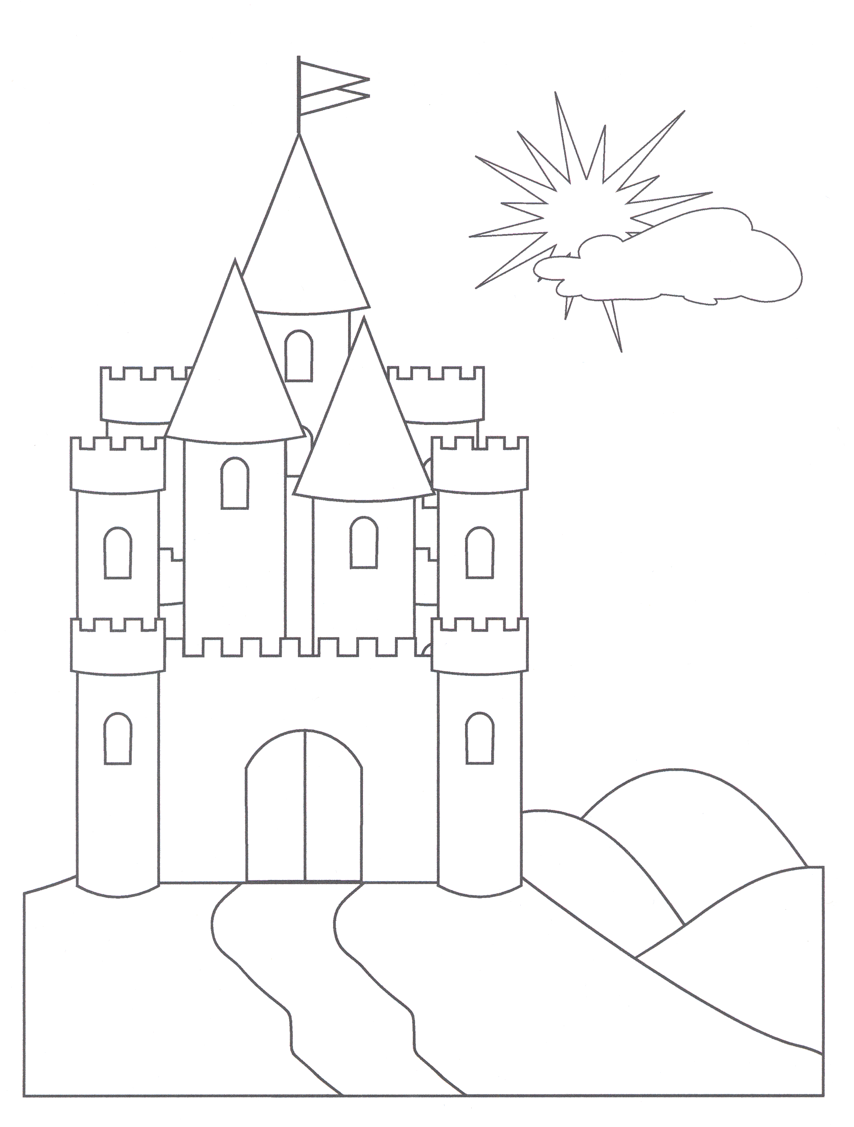 Free printable castle coloring pages for kids
