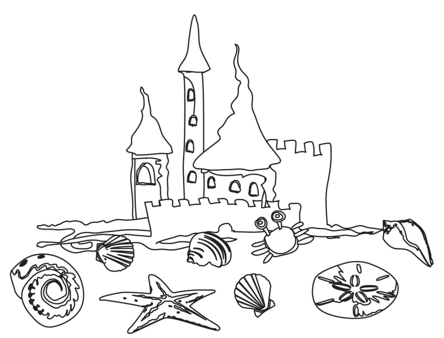 Beach coloring pages