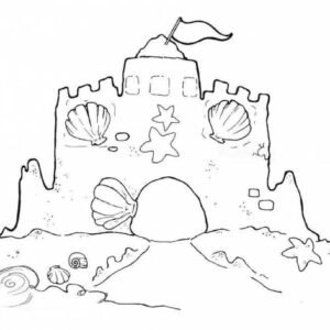 Sand castle coloring pages printable for free download