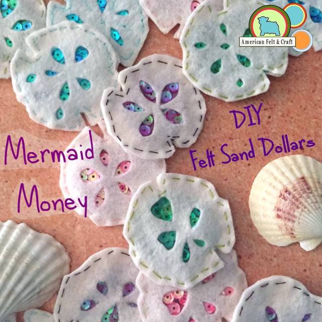 Diy felt sand dollars â mermaid money american felt craft blog