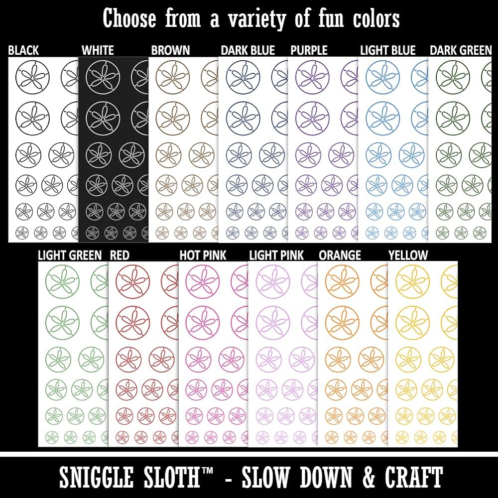 Sand dollar sea urchin ocean beach outline temporary tattoo water resistant fake body art set collection