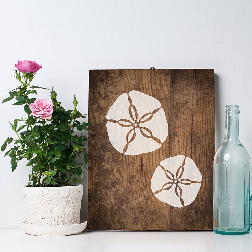 Sand dollar stencil for nautical decor