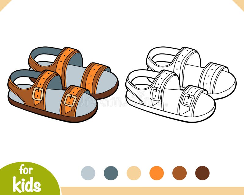Sandals coloring stock illustrations â sandals coloring stock illustrations vectors clipart