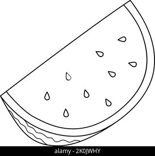 Sandãa rebanada fruta para colorear pãgina ilustraciãn imagen vector de stock