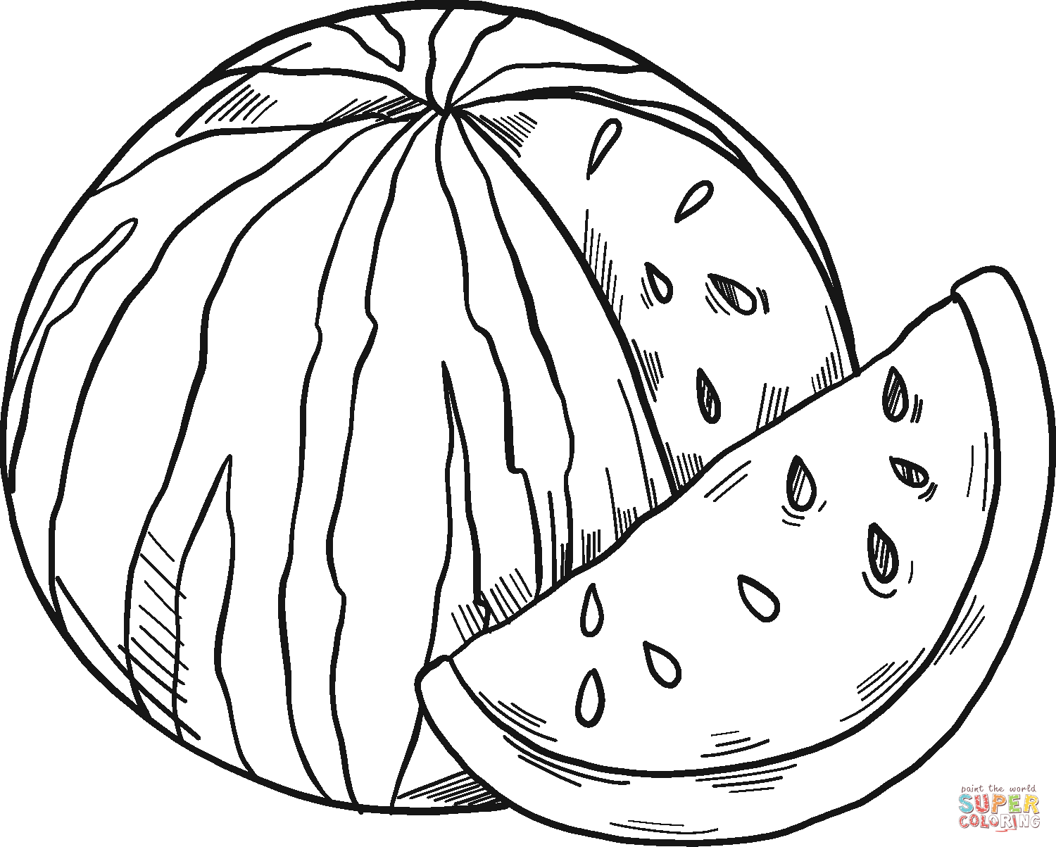 Dibujo de sandãa en rodajas para colorear dibujos para colorear imprimir gratis