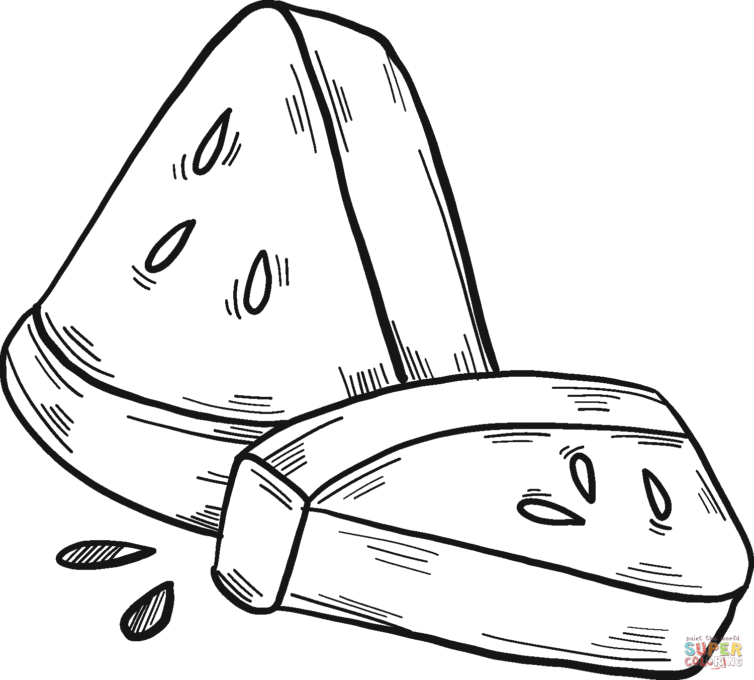 Dibujo de rebanadas de sandia para colorear dibujos para colorear imprimir gratis