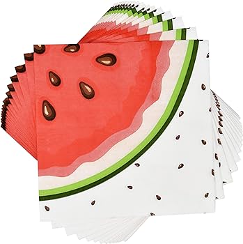 Juego de platos de sandãa para fiestas de pulgadas platos pulgadas pulgadas onzas servilletas de almuerzo color rosa verde melãn rebanada de frutas artãculos de