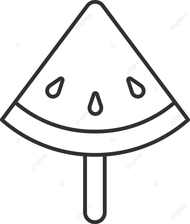 Rebanada de sandãa en palo icono lineal contorno pictograma lineal vector png dibujos contorno lineal pictograma png y vector para dcargar gratis