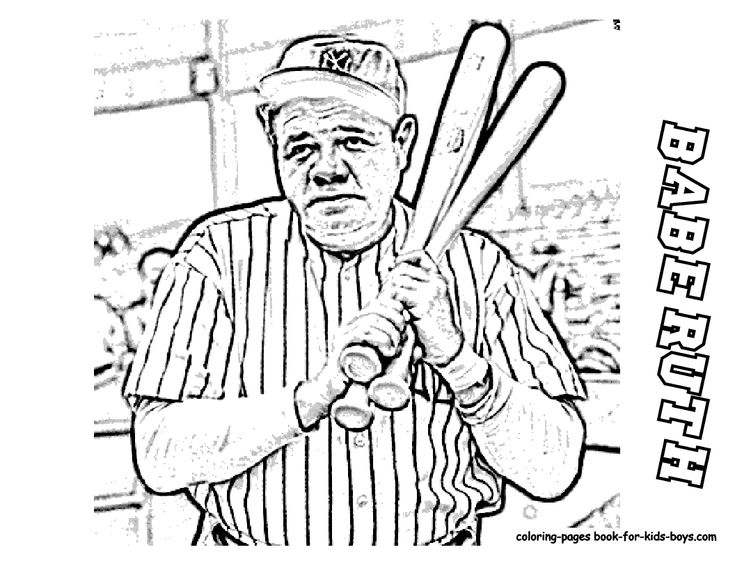 Babe ruth coloring page