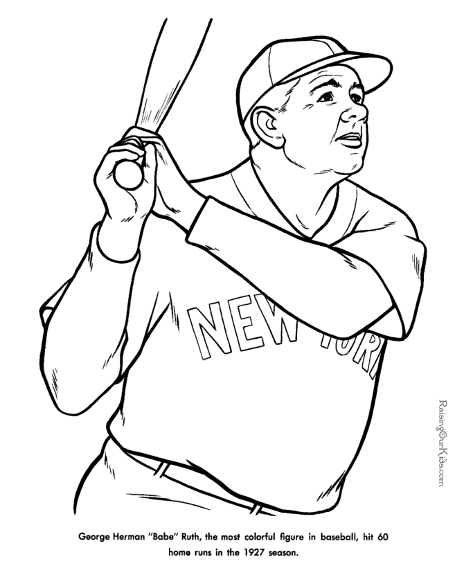 Baseball coloring pages printable