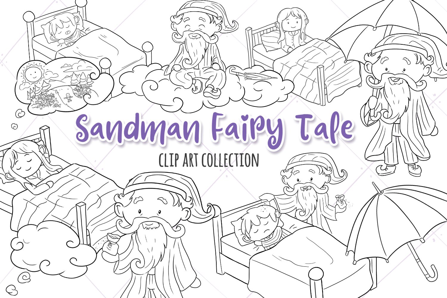 Sandman fairy tale digital stamps