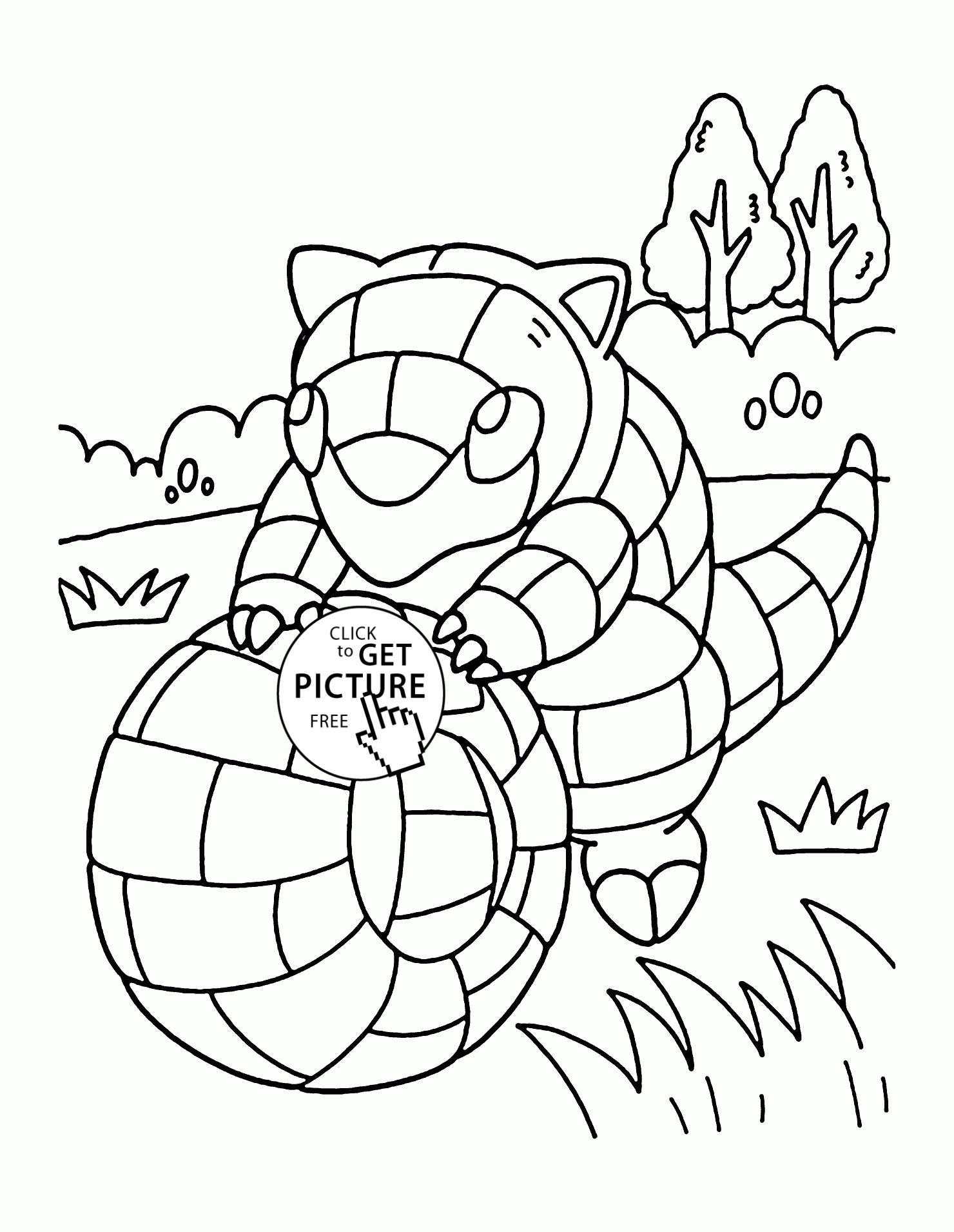 Pokemon sandshrew coloring pages for kids pokemon characters printables free