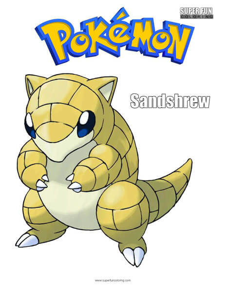 Sandshrew pokemon coloring page