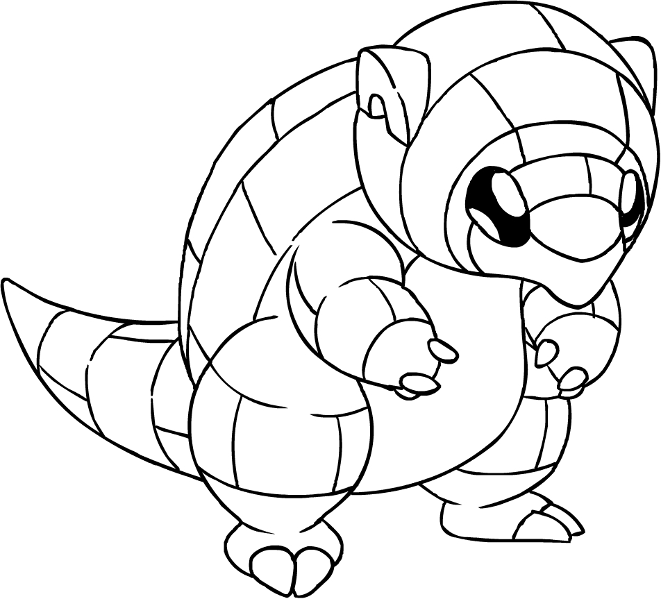 Drawing alolan sandshrew of the pokãmon sun and moon coloring page
