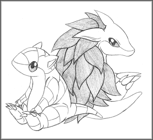 Sandslash and sandshrew by valentineumbreon on