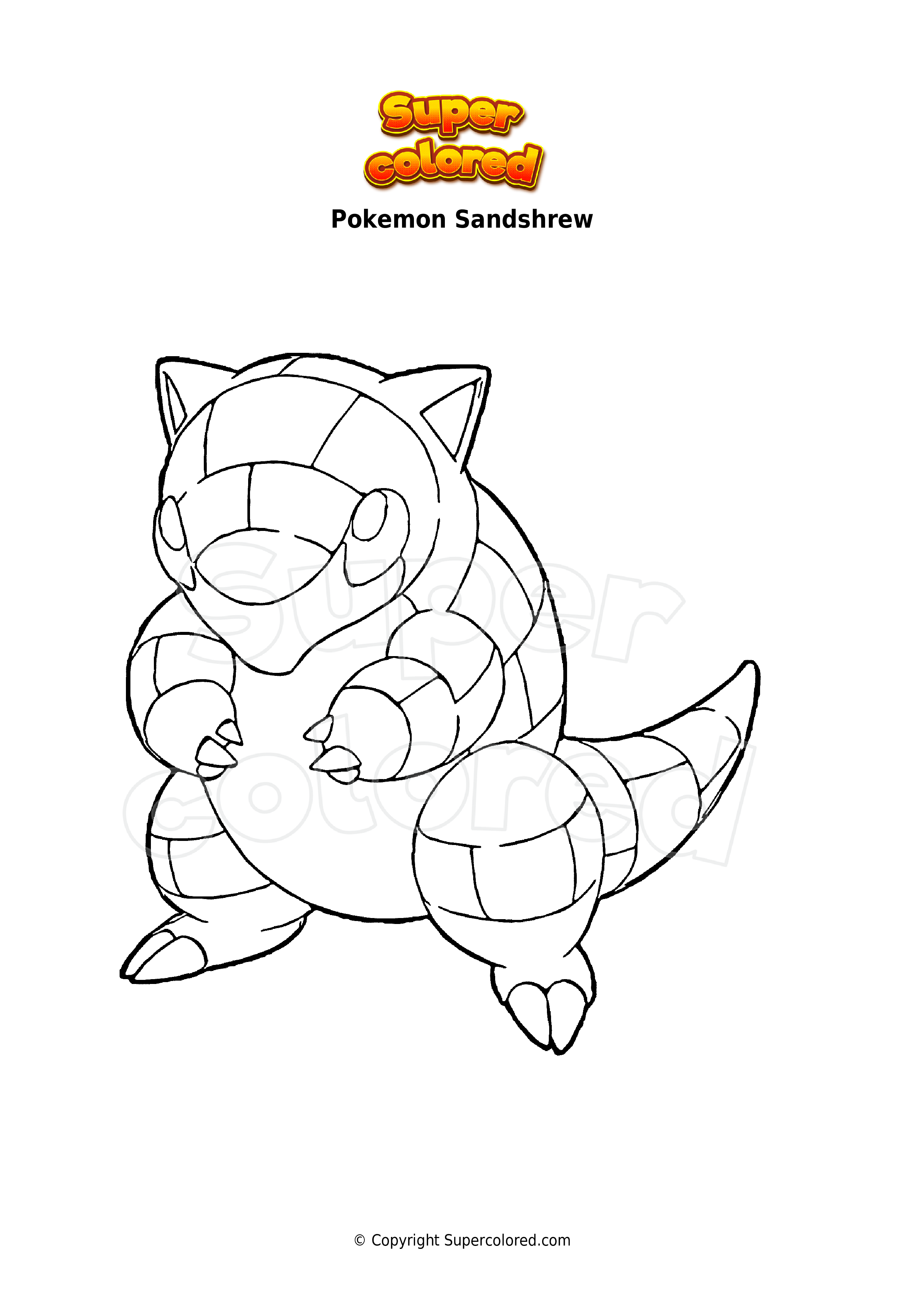 Coloring page pokemon sandshrew