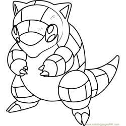 Sandshrew pokemon coloring pages for kids
