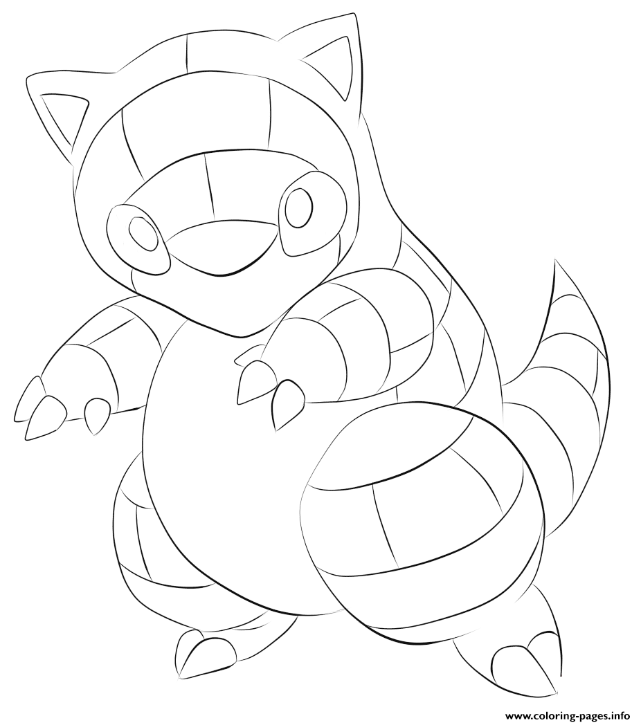 Sandshrew pokemon coloring page printable