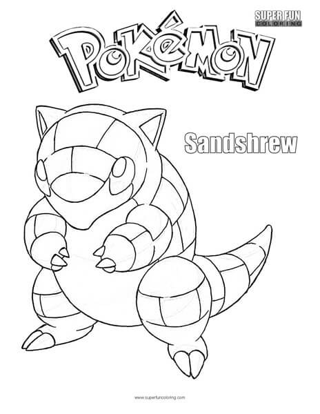 Sandshrew pokemon coloring page